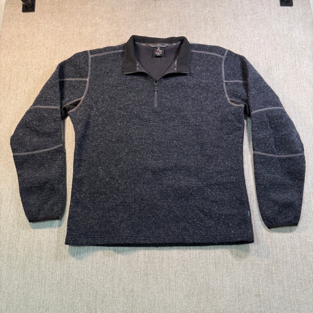 Kuhl ThermoKore Mens XL Quarter Zip Fleece Pullover Charcoal Gray Heather